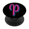 Capital Letter "P" Pink Black Blue Handwritten Script PopSockets Swappable PopGrip