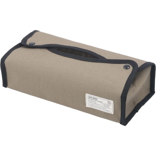 Fuji Boeki LAID BACK 27622 Tissue Case Cover, Width 10.8 x Depth 4.3 x Height 2.6 inches (27.5 x 11 x 6.5 cm), Khaki, Regular Size, Hangable,