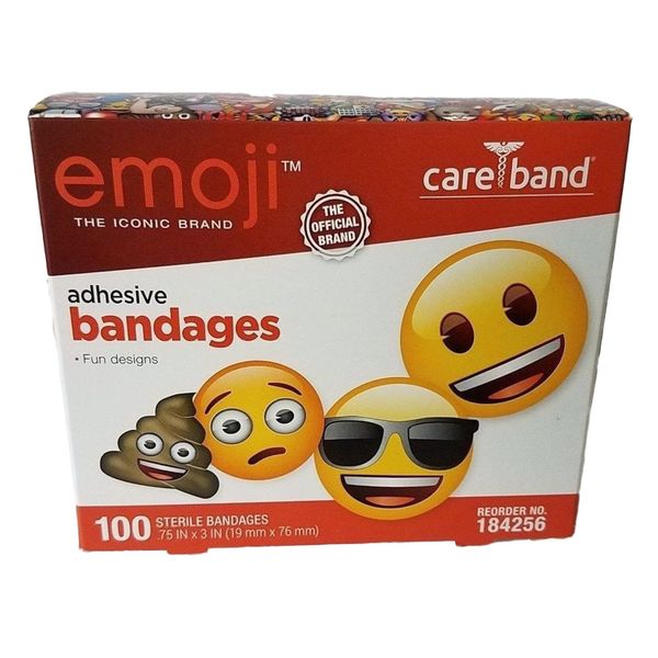 Emoji Adhesive Bandages, 0.75 x 3 Inch, Pack of 100