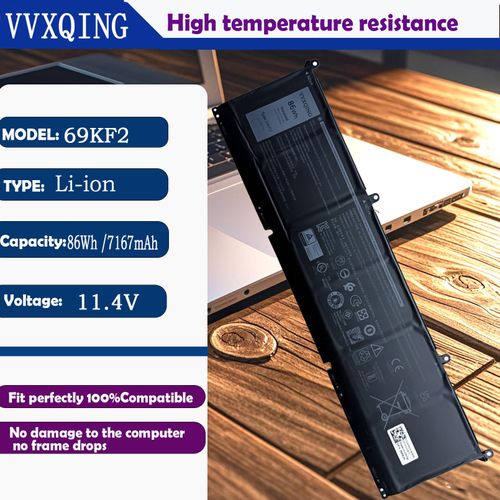 VVXQING 69KF2 86Wh Laptop Battery Replacement for Dell Precision 5550 5560 XPS 15 9510 9500 Alienware M15 (R3 R4 R5 R6 R7) M17(R3 R4) Vostro 7510 in 7610 Series 7167mAh