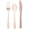 Rose Gold Solid Assorted Plastic Cutlery - Classy & Elegant Flatware Design - Perfect for Parties, Weddings & Events - 18ct