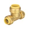 2 PCS  1/2"X1/2"X3/4" Push Fit Tee Brass Fitting & 2 Clips,Lead Free