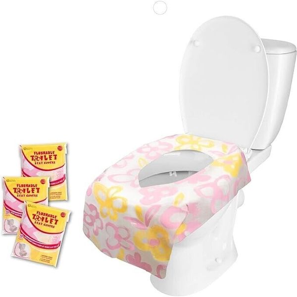 Extra Large Flushable Toilet Seat Covers (Flower 30, Large)