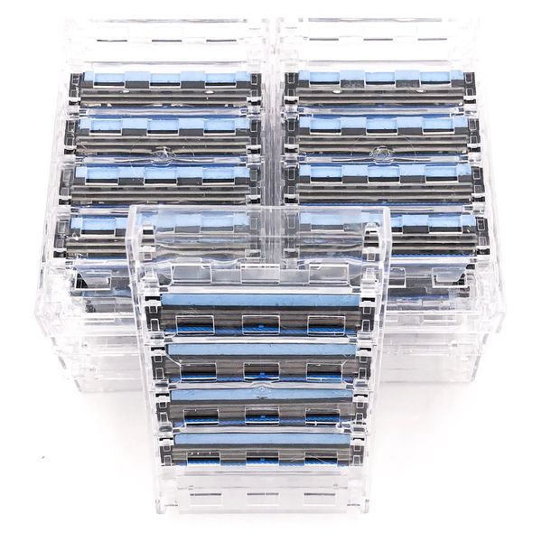 Taconic Shave, 40 Triple Razor Blade Cartridges – Compatible with Gillette Sensor, Sensor Excel, Sensor 3, Sensor 2 & Personna Triflexx Razor Handles – Flexing Blades adjust to your skin's contours