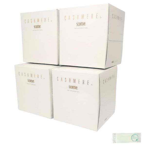 Scottie Cashmere Tissue Cube Type, 160 Sheets (80 Pairs) x 4 Boxes, Box Tissue (Official Activity)
