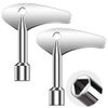 JINHENB 2 Pcs Triangular Key Inner Triangle Spanner Key Stainless Steel Multi-Functional Utilities Key Elevator Emergency Lift Door Lock Keys