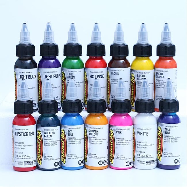 Tattoo Ink Set, Professional Tattoo Inks Supplies, 14 Vibrant Colors 30ml/Bottle, SNDE Dynamic Ink Tattoo Supplies, Coloran Inks for All Tattoo Artists and Ink Tattoo Enthusiasts