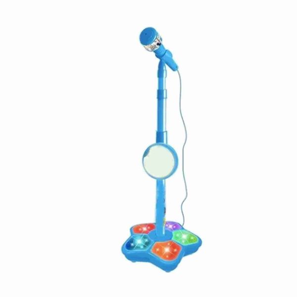 MOUMOUTEN Students Microphone, Microphone with Stand, Toddler Microphone Stand with Light, Microphone for Singing Family Kindergarten Performance Easy Carrying Gifts for Kids