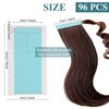 Hair Extension Tape Tabs, 96pcs Pre-cut Double Sided Adhesive Tapes in Hair Extensions, Beauty Tool for Human Hair Weft Replacement - Waterproof Wig Tape Toupee Tape (4 x 0.8 cm, Blue)