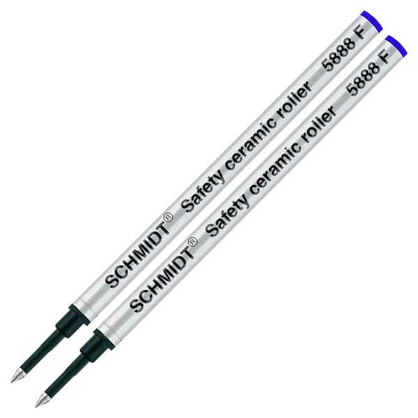 Schmidt 2 Pack - Blue Fine 5888 Rollerball Metal Refill