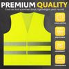 10 Pack Safety Vests -Yellow Reflective High Visibility, Work, Cycling, Road etc