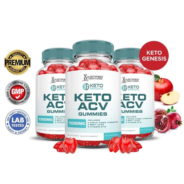 Keto Genesis ACV Gummies 1000MG Apple Cider Vinegar 180 Gummys