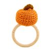 Mud Pie Crochet Napkin Ring, Orange, 3 1/2" x 2"