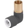 Radiator Valve Reducer Elbow Compression 15mm x 10mm Push Fit Anthracite x 2
