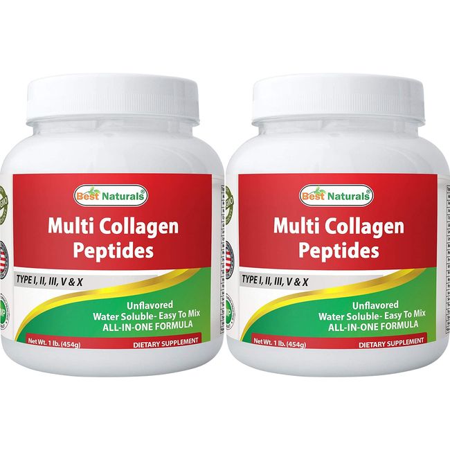 2 Pack Best Naturals Multi Collagen Peptide Powder 1 Pound