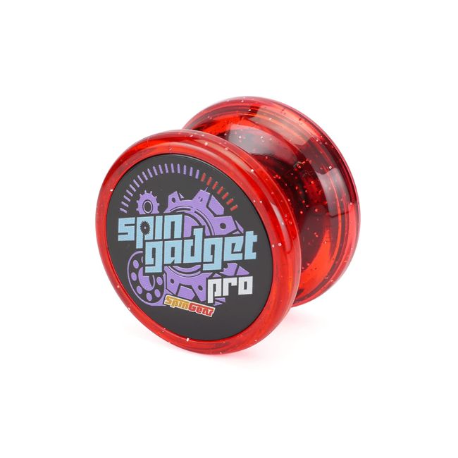 Yoyo Spin Gear Spin Gadget Pro (Long Spin with Metal Ball Bearings!) (Red x Black Cap, Purple Logo)