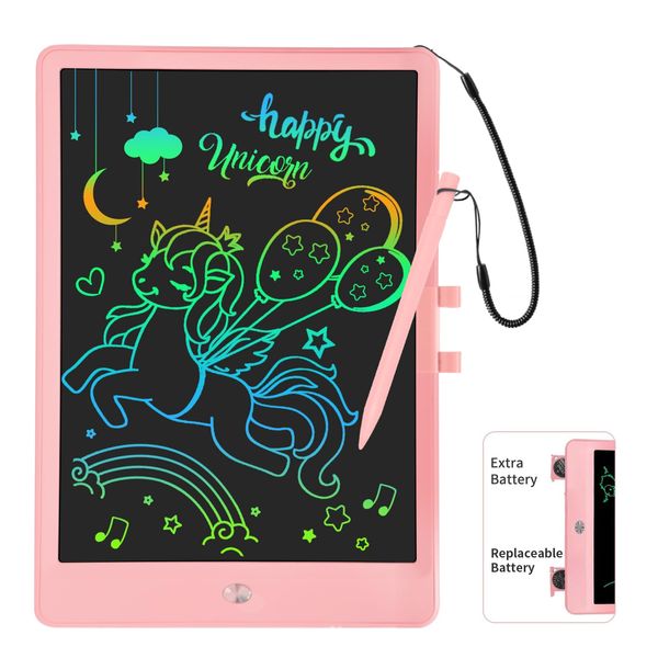 PYTTUR LCD Writing Tablet for Kids 10 Inch Colorful Toddler Drawing Tablet Reusable Doodle Board Electronic Drawing Pads Educational and Learning kids toys for girls(Pink)