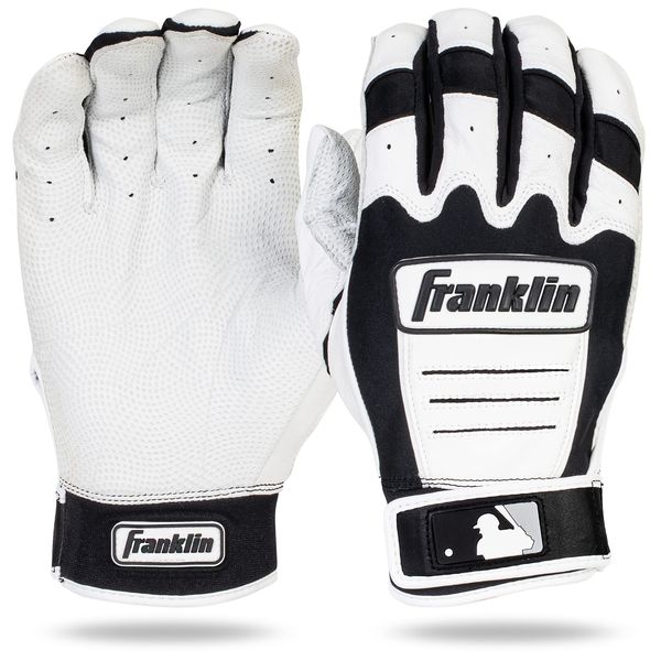 Franklin Sports MLB CFX Pro Baseball Batting Gloves - Black/Pearl - Adult Small