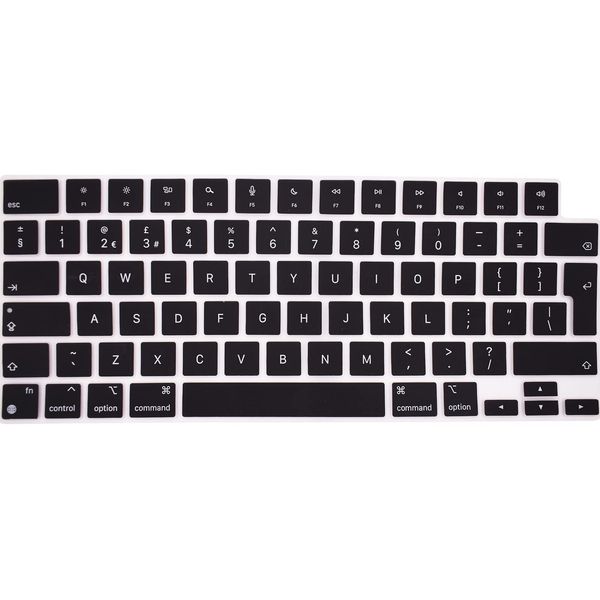 Silicone Keyboard Cover For MacBook Air 13.6 inch M3 M2 A2681 2024 2023 2022 & 2023 2022 2021 MacBook Pro 14/16 inch M1 Pro/Max A2442/A2485/A3113/A3114, Silicone Skin Protector(Black)