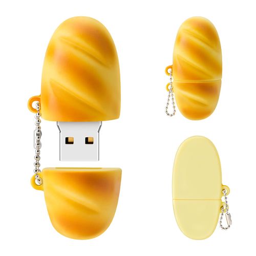 BORLTER CLAMP 64GB USB Stick Cute Flash Drive Bread Shaped Memory Stick Novelty USB Drive Pendrive Thumb Drive Gift for External Data Storage