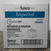 SYSCO NAPKIN DISPENSER IMPERIAL INTERFOLD -NEW IN BOX-TABLE TOP-BLACK-7059999