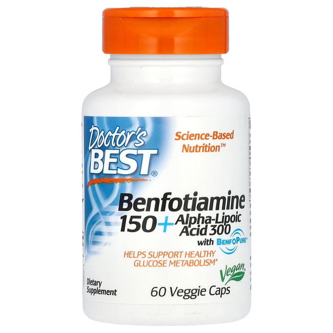 Benfotiamine 150 + Alpha-Lipoic Acid 300, 60 Veggie Caps