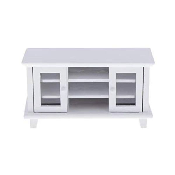 SXFSE Dollhouse TV Cabinet, 1:12 Scale Dollhouse Accessories Miniature Furniture Decor Model, Kids Play Toy