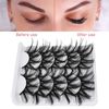 Molain Multi-layered Lashes False Eyelashes Dramatic 25MM Faux Mink Lashes Pack 5 Pairs Wispy Long Thick Fluffy Strip Eye Lashes (style#24)