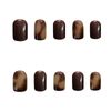 SEMTIM Nail Tips, 24 Pieces, Medium Short, Round False Nails, Short Nail Tip, Medium Long, Popular, Japanese Style, Cute, Simple, Fashionable Adult Ceremonies, School Entrance Ceremonies, Graduation Ceremonies (PD208)