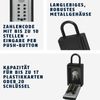 ABUS KeyGarage 777 - Key Box with mounting Bracket - with Key Code - for up to 20 Keys or Small valuables - Black-Silver