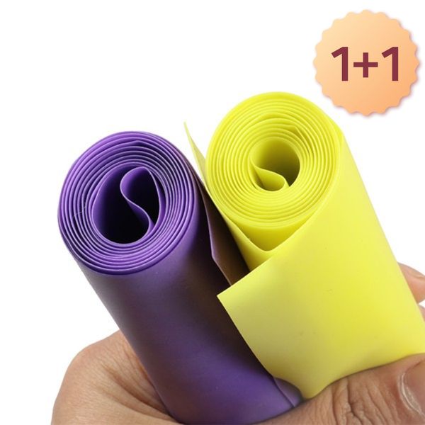 Latex Rubber Stretching Band Yoga Health Strength Training Sports Elastic Band 0.35mm / 1+1 Event, Yellow, Purple