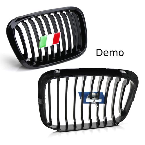 iJDMTOY Italian Flag Emblem Badge w/Grille/Mesh Mount Toggle Bolt Anchor Compatible with Fiat Alfa Romeo Ferrari Maserati Lamborghini, etc
