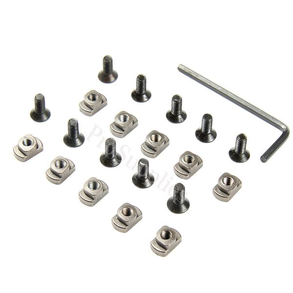 TACFUN 10 Sets Pack Steel T-Nut Standard Screw for MLOCK Rail Sections Black