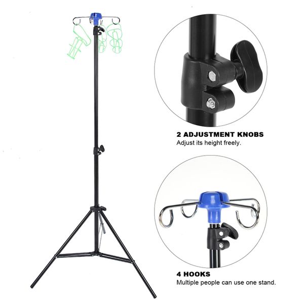 Portable IV Pole Stand Lightweight Adjustable Height For Home Care DEK