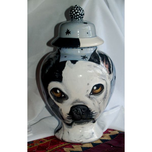 Custom Boston Terrier Pet URN DOG cremation ANY BREED medium bulldog one of kind