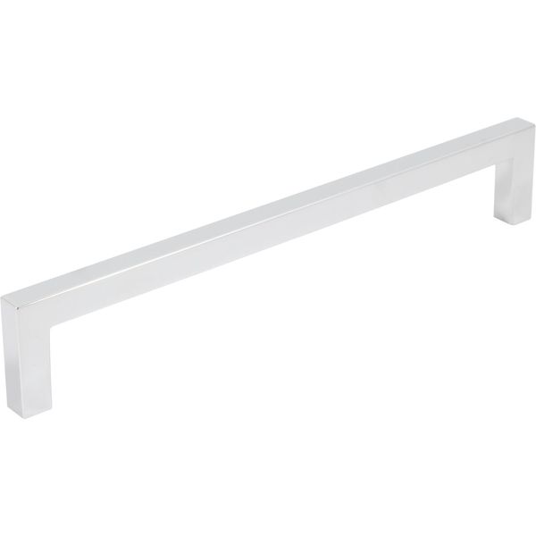 Contemporary Square Cabinet Pull, 192 Millimeters, Zinc Base Material, Polished