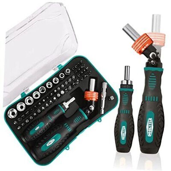 61 in 1 Ratcheting Screwdriver Set, Magnetic Screwdriver Tool Set with Sockets