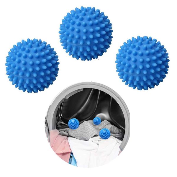 Tumble Dryer Balls, 3 Pc Blue Laundry Balls for Tumble Dryer, Non-Melt New Softer Material Tumble Dryer Ball - Clothes Will Come Out Soft Fluffy Fewer Wrinkles and Less Static Cling