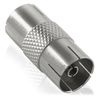 POPPSTAR 8x SAT-Adapter (IEC antenna socket to socket), for coaxial cable - antenna cable, silver