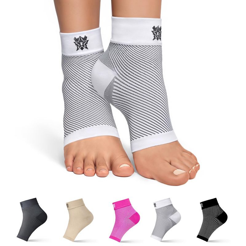 Aoliks 7 Pairs Women&Man Plantar Fasciitis Low Cut Compression Socks Black-White main image 0
