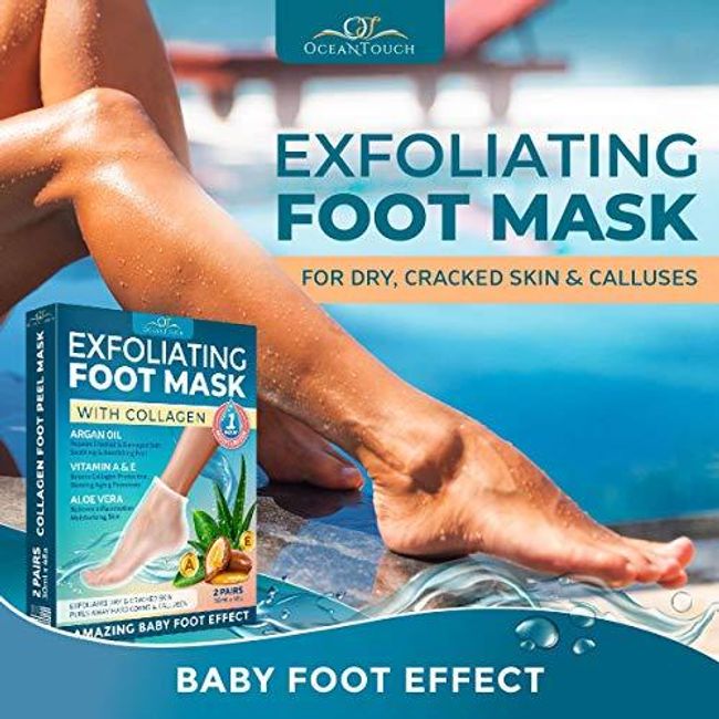 Foot Peel Mask, of Baby Soft Peeling Masks - for Dead Skin & Dry Feet - Exfoliating Masks with Argan Oil & Collagen - Cracked Heels & Rough Calluses Remover - Smooth Foot Repair, 2 Pack