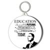 Gift Insanity MALCOLM X EDUCATION QUOTE LARGE 58mm ROUND KEYRING