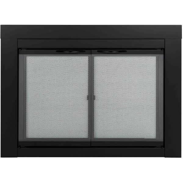 Pleasant Hearth AN-1010 Alpine Fireplace Glass Door, Black, Small