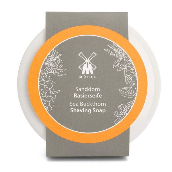 Müle Porcelain Shaving Bowl with Shaving Soap, Sea Buckthorn (RN2SD)