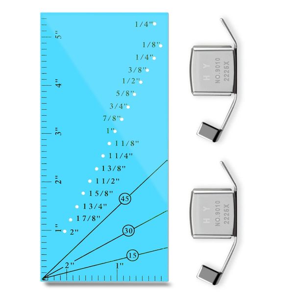 AYWFEY Blue Clear Seam Allowance Ruler and 2 Pack Magnetic Seam Guide for Sewing Machine, Straight Line Hems Sewing Ruler Seam Guide Ruler for Sewing Gauge on Quilts, Apparel and Caps