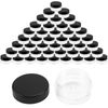 SHEUTSAN 200 Pack 3 Gram Plastic Jars with Black Lids, 3ml Plastic Makeup Sample Containers, Empty Clear Containers for Samples, Make Up