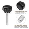 sourcing map 20pcs M6 x 35mm Male Thread Knurled Knobs, Thumb Screws Clamping Knobs Grip 25mm Plastic Round Head Hand Knobs Thumbscrews, Black