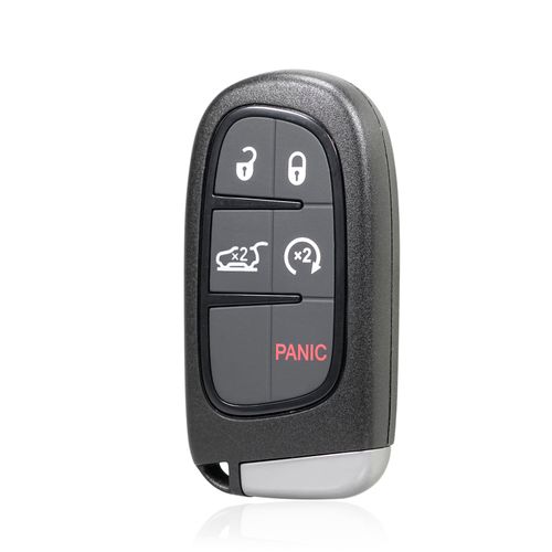 Unifizz Replacement Keyless Entry Remote Car Key Fob 4A Chip 5 Buttons GQ4-54T for Jeep Cherokee 2014-2020 with Door Key Black