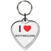 I Love Heart Rottweilers Small Heart Shaped Key Ring