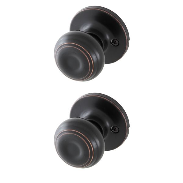 Honeywell Safes & Door Locks - Classic Passage Door Knob Interior - Ideal for Closets, Hallways & Non-Locking Bedroom Door Knobs with Easy Installation - ‎5.25"L x 2.75"W - Oil Rubbed Bronze - 8101403